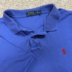 Polo Ralph Lauren Polo Shirt Mens XXL Blue Red Pony Short Sleeve Classic Fit